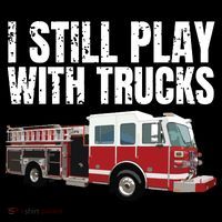 Funny Firefighter I Still Play With Fire Trucks Doggie Tank thumb 4