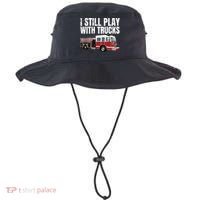 Funny Firefighter I Still Play With Fire Trucks Bucket Hat thumb 0