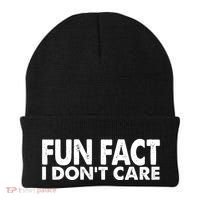 Fun Fact I Dont Care Funny Beanie thumb 0