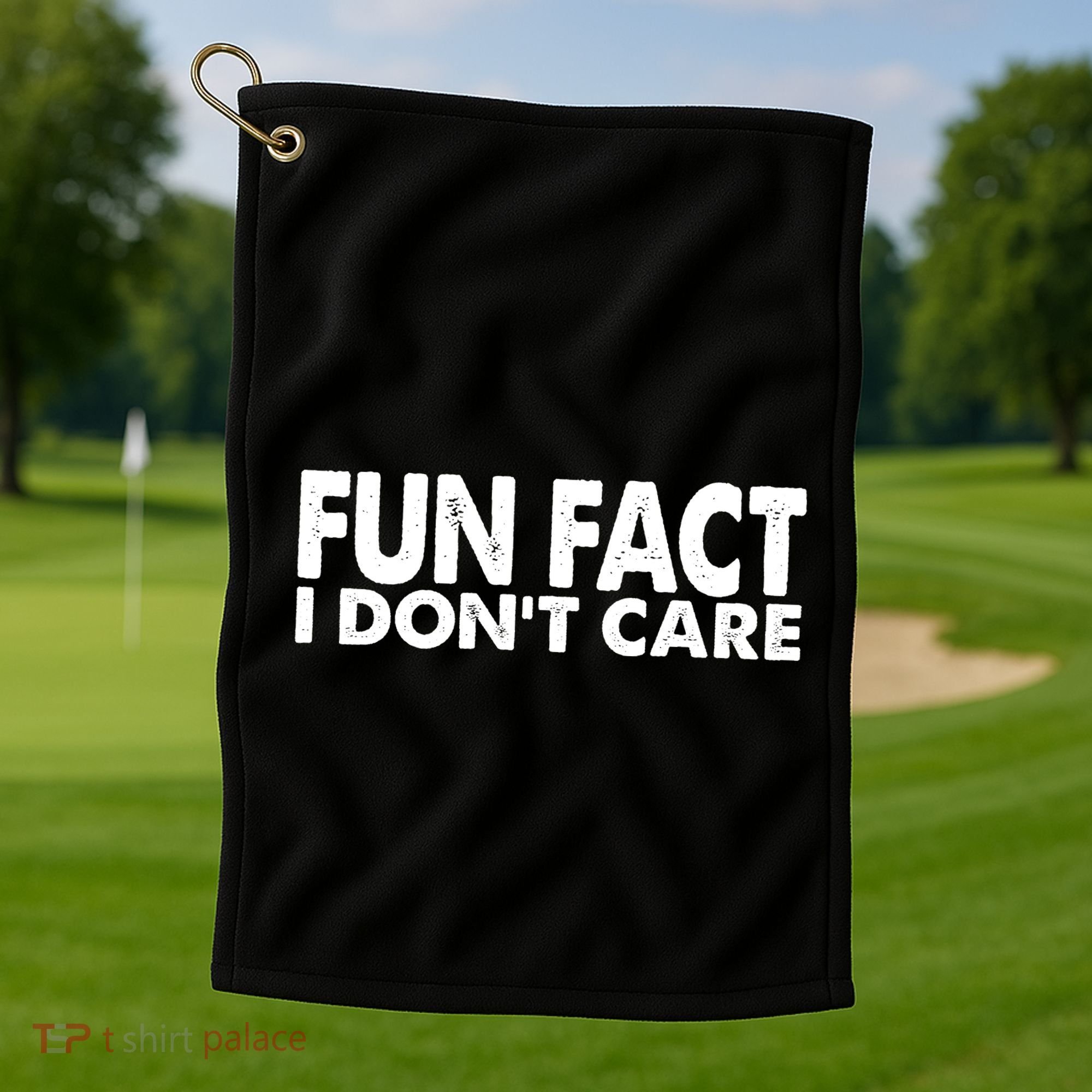 Fun Fact I Dont Care Funny Golf Towel