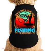 Funny Fishing Is Serious Doggie Tank thumb 0