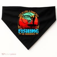 Funny Fishing Is Serious USA-Made Doggie Bandana thumb 0