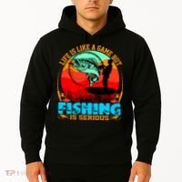Funny Fishing Is Serious Hoodie thumb 2
