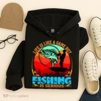 Funny Fishing Is Serious Hoodie thumb 4