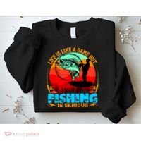 Funny Fishing Is Serious Sweatshirt thumb 2