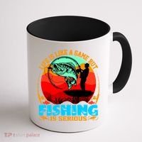 Funny Fishing Is Serious Coffee Mug thumb 1