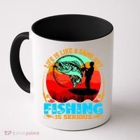 Funny Fishing Is Serious Coffee Mug thumb 0