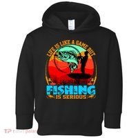 Funny Fishing Is Serious Toddler Hoodie thumb 0