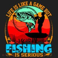 Funny Fishing Is Serious Golf Towel thumb 3