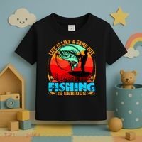 Funny Fishing Is Serious Toddler T-Shirt thumb 3