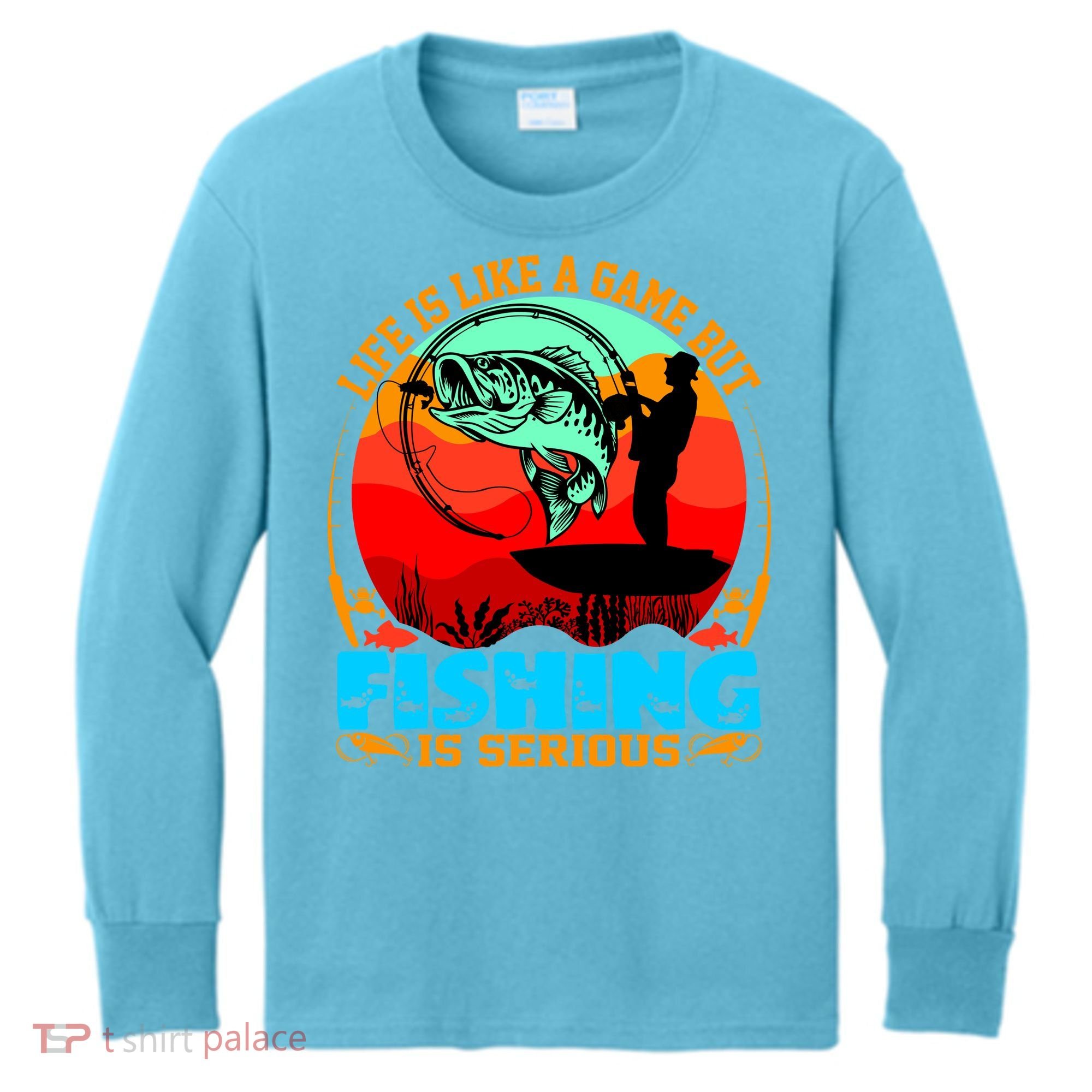Funny Fishing Is Serious Kids Long Sleeve Shirt