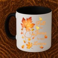 Fall For Jesus He Never Leave Beautiful Fall Leaves Coffee Mug thumb 2
