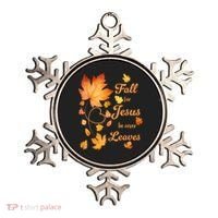 Fall For Jesus He Never Leave Beautiful Fall Leaves Ornament thumb 0