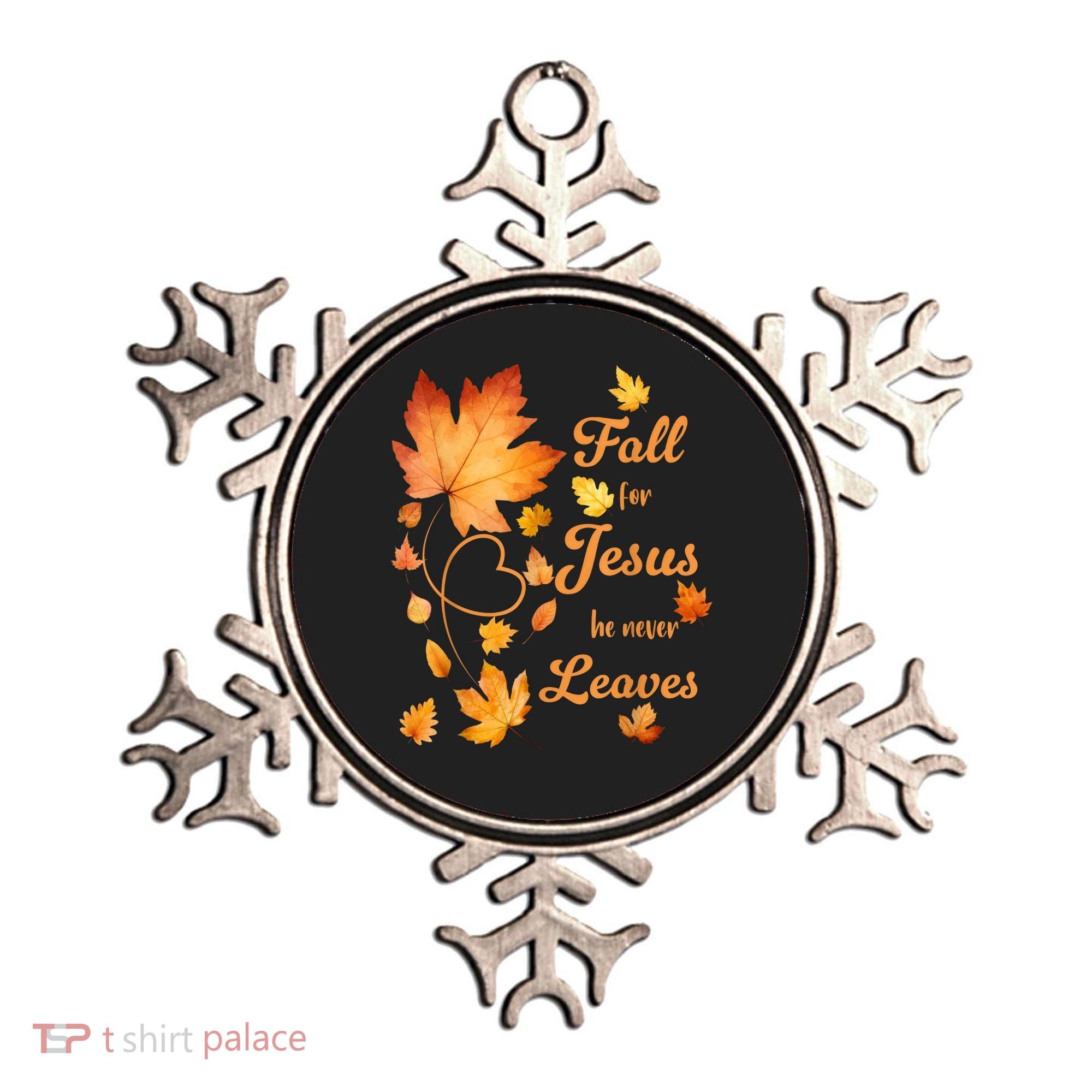 Fall For Jesus He Never Leave Beautiful Fall Leaves Ornament