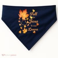 Fall For Jesus He Never Leave Beautiful Fall Leaves USA-Made Doggie Bandana thumb 0