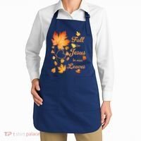 Fall For Jesus He Never Leave Beautiful Fall Leaves Apron thumb 2