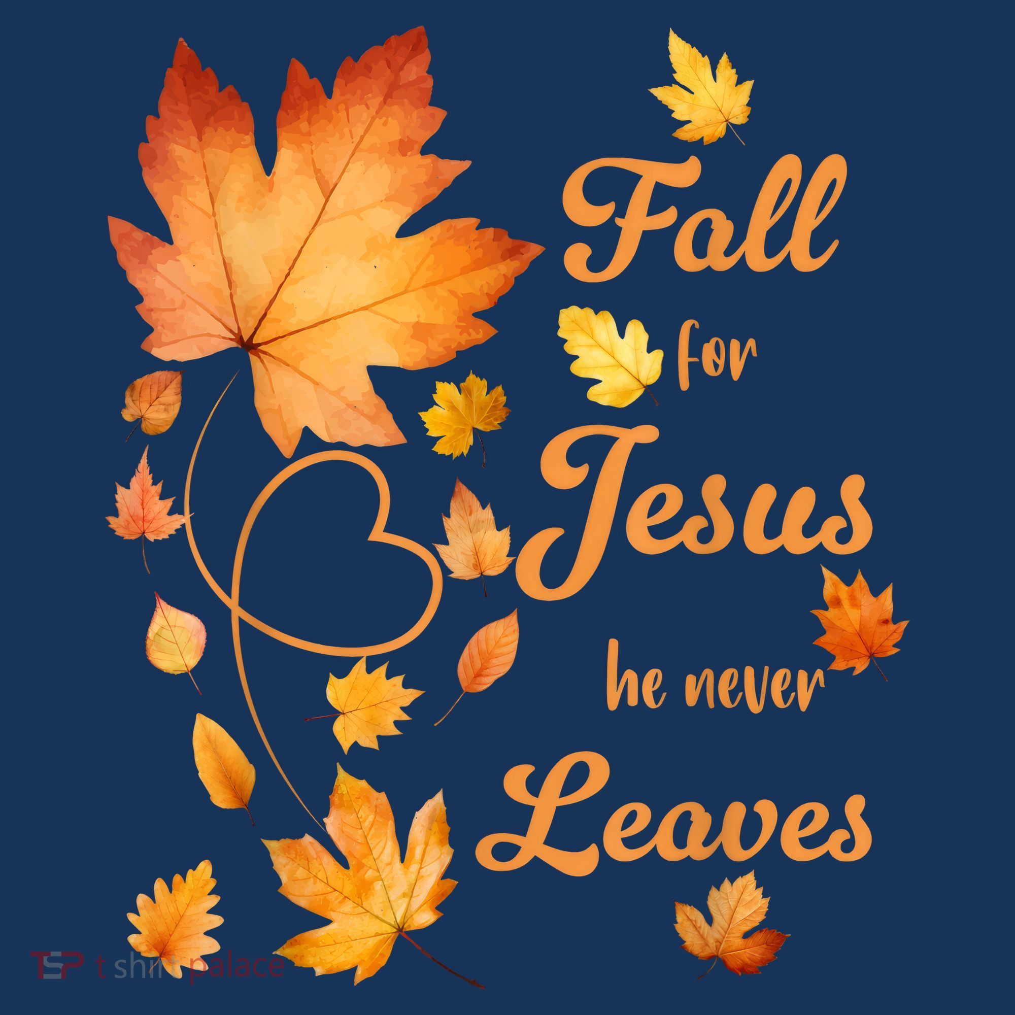 Fall For Jesus He Never Leave Beautiful Fall Leaves Golf Towel