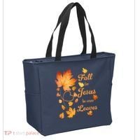 Fall For Jesus He Never Leave Beautiful Fall Leaves Tote Bag thumb 2