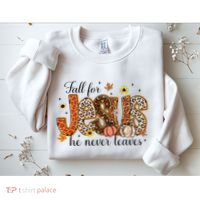 Fall For Jesus He Never Leaves Christian Thanksgiving Sweatshirt thumb 2