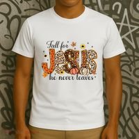 Fall For Jesus He Never Leaves Christian Thanksgiving T-Shirt thumb 3
