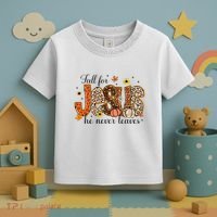 Fall For Jesus He Never Leaves Christian Thanksgiving Toddler T-Shirt thumb 3