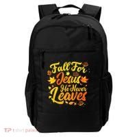 Fall For Jesus He Never Leaves Funny Fall Autumn Christian Backpack thumb 0