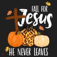 Fall For Jesus He Never Leaves Cross Pumpkin Women's Sweatshirt thumb 2