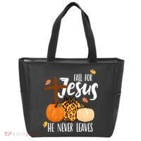 Fall For Jesus He Never Leaves Cross Pumpkin Tote Bag thumb 0