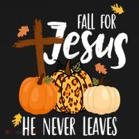 Fall For Jesus He Never Leaves Cross Pumpkin Tote Bag thumb 4
