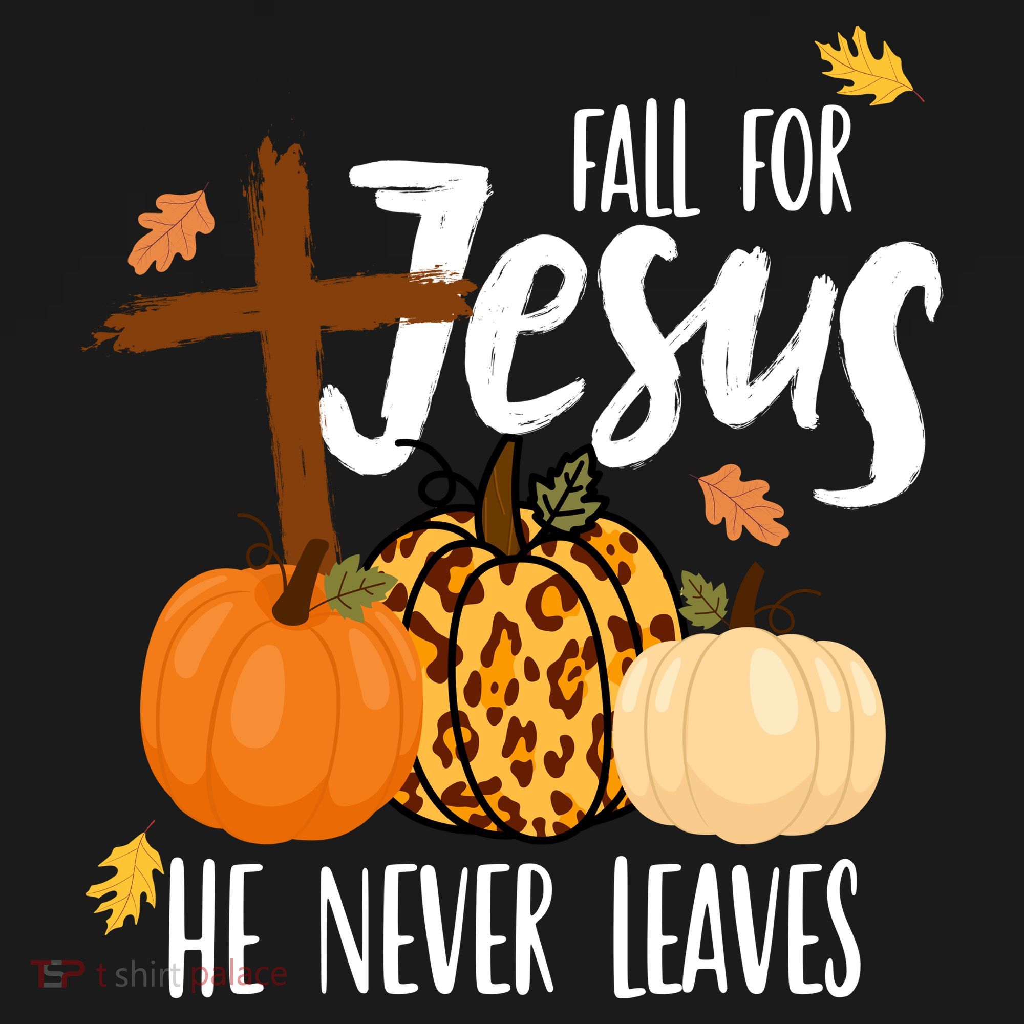 Fall For Jesus He Never Leaves Cross Pumpkin Tote Bag