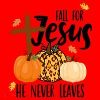 Fall For Jesus He Never Leaves Cross Pumpkin Santa Hat thumb 1