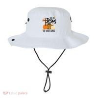 Fall For Jesus He Never Leaves Cross Pumpkin Bucket Hat thumb 0