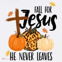 Fall For Jesus He Never Leaves Cross Pumpkin Women's Hoodie thumb 2