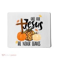 Fall For Jesus He Never Leaves Cross Pumpkin Mousepad thumb 0