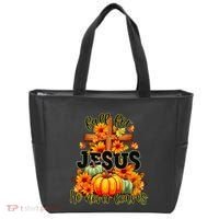Fall For Jesus He Never Leaves Halloween Autumn Thanksgiving Tote Bag thumb 0
