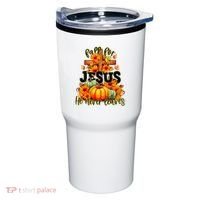 Fall For Jesus He Never Leaves Halloween Autumn Thanksgiving Tumbler thumb 0