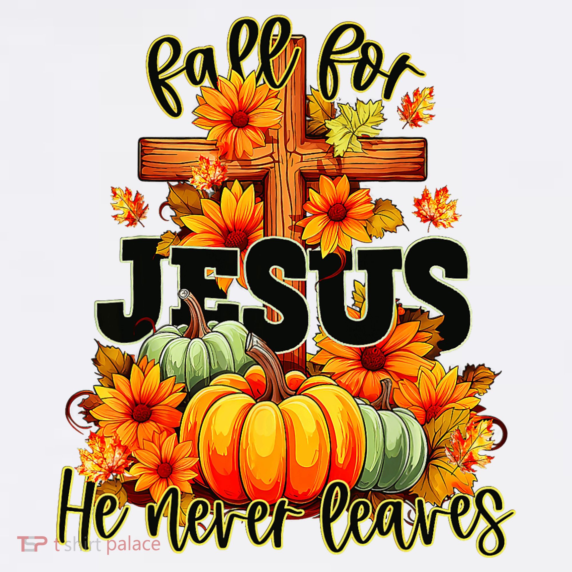 Fall For Jesus He Never Leaves Halloween Autumn Thanksgiving Women's Tank Top