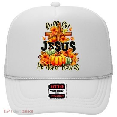 Fall For Jesus He Never Leaves Halloween Autumn Thanksgiving Hat