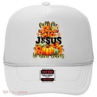 Fall For Jesus He Never Leaves Halloween Autumn Thanksgiving Hat thumb 0