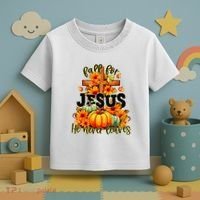 Fall For Jesus He Never Leaves Halloween Autumn Thanksgiving Toddler T-Shirt thumb 3