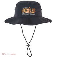 Fall For Jesus He Never Leaves Christian Thanksgiving Bucket Hat thumb 0