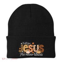 Fall For Jesus He Never Leaves Christian Thanksgiving Beanie thumb 0