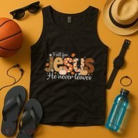 Fall For Jesus He Never Leaves Christian Thanksgiving Tank Top thumb 4