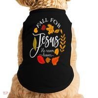 Fall For Jesus He Never Leaves Pumpkin Thanksgiving Doggie Tank thumb 0