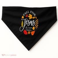 Fall For Jesus He Never Leaves Pumpkin Thanksgiving USA-Made Doggie Bandana thumb 0