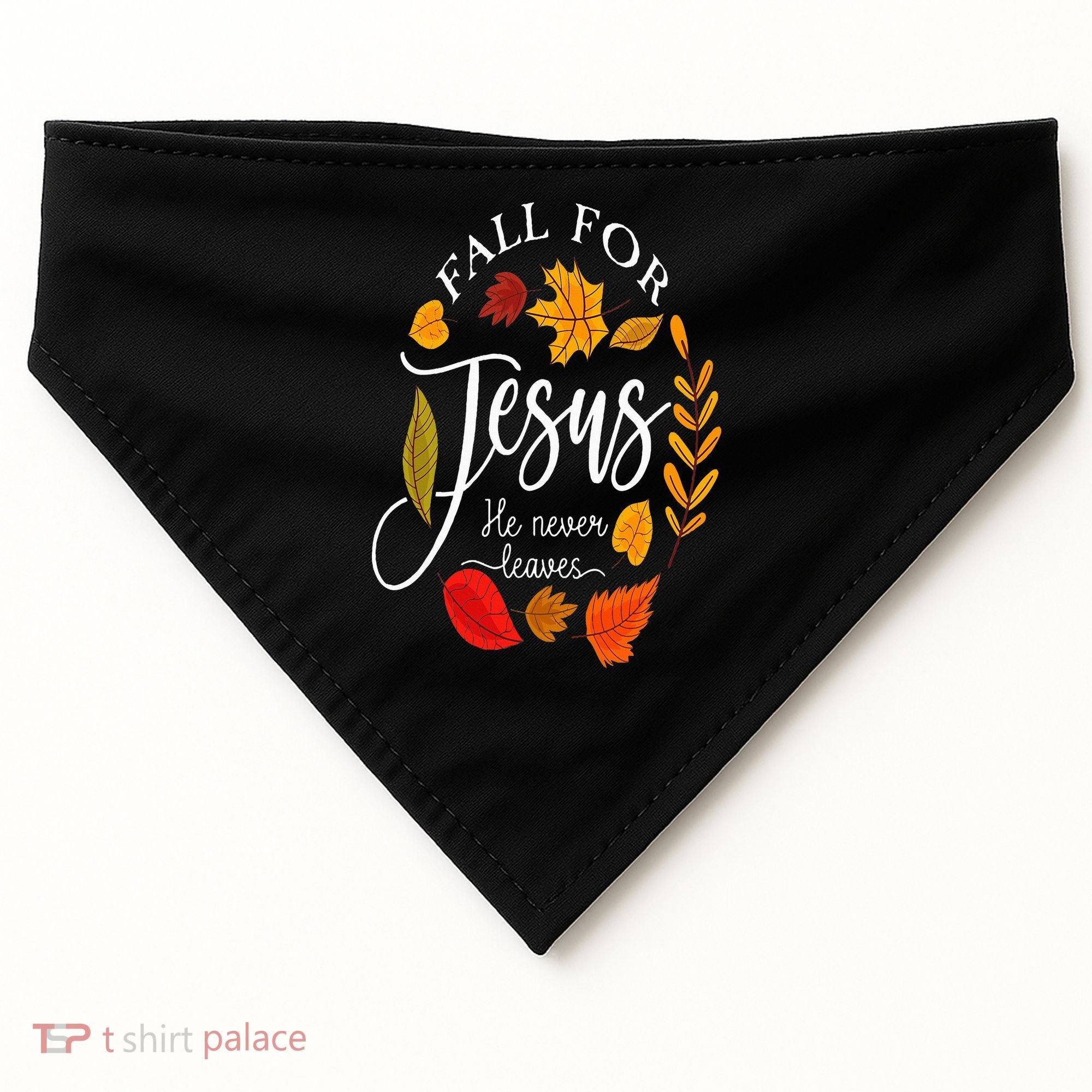Fall For Jesus He Never Leaves Pumpkin Thanksgiving USA-Made Doggie Bandana