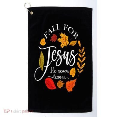 Fall For Jesus He Never Leaves Pumpkin Thanksgiving Golf Towel
