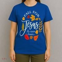 Fall For Jesus He Never Leaves Pumpkin Thanksgiving T-Shirt thumb 4