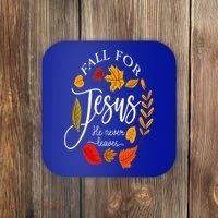 Fall For Jesus He Never Leaves Pumpkin Thanksgiving Coaster thumb 0