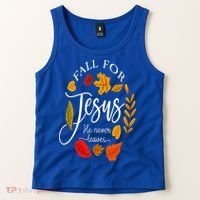 Fall For Jesus He Never Leaves Pumpkin Thanksgiving Tank Top thumb 2